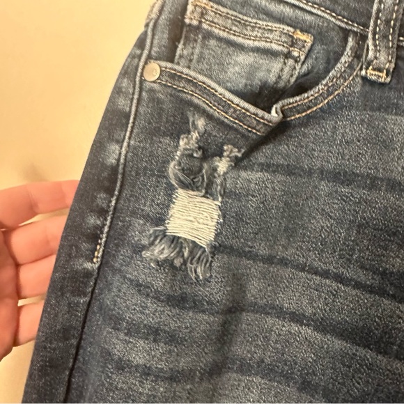 Judy Blue Very Distressed Mid Rise? Cotton Boyfriend Fit Dark Wash Jeans 26 - Picture 5 of 16